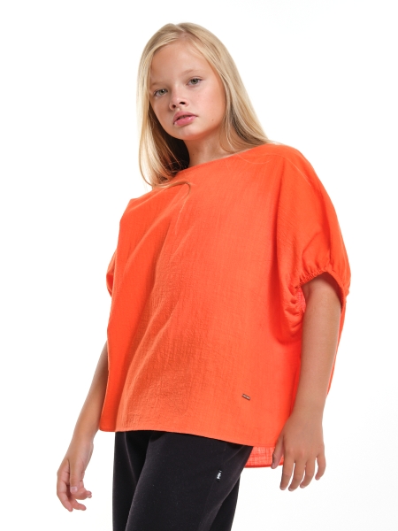 Блузка для девочек Mini Maxi, модель 7966, цвет коралловый - Блузки с коротким рукавом