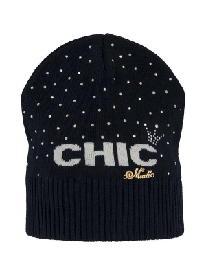 Шапка для девочки CHIC, Миалт темно-синий/белый