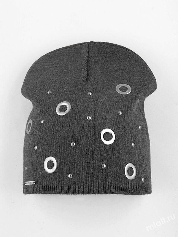 Шапка для девочки Рокси, Миалт темно-серый, весна-осень - Для девочек весна-осень