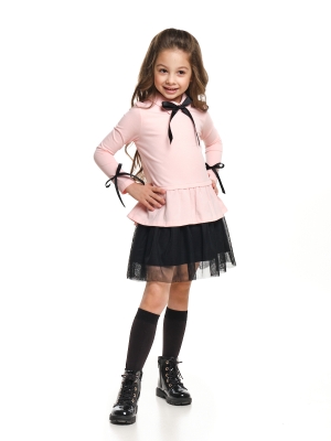 Платье для девочек Mini Maxi, модель 7312, цвет розовый/черный/меланж