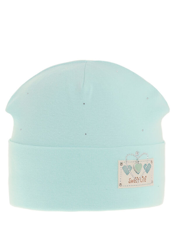 Шапка для девочки Монетка, Миалт светло-мятный, лето - Для девочек весна-осень