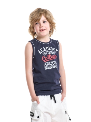 Майка для мальчиков Mini Maxi, модель 0346, цвет темно-синий