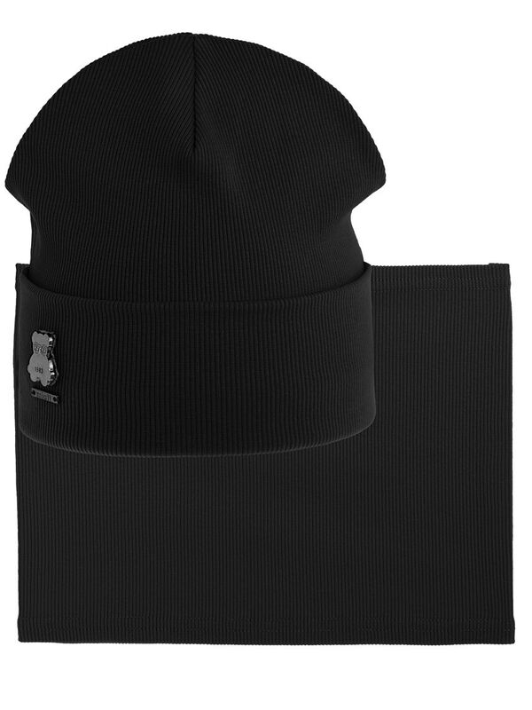 Комплект для девочки Перемена, Миалт черный, лето - Комплект: шапочки и шарф